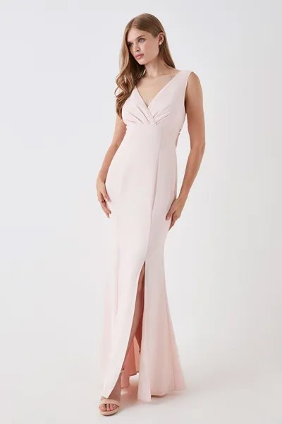 Платье макси для подружек невесты с завязкой на спине и V-образным вырезом Coast, розовый