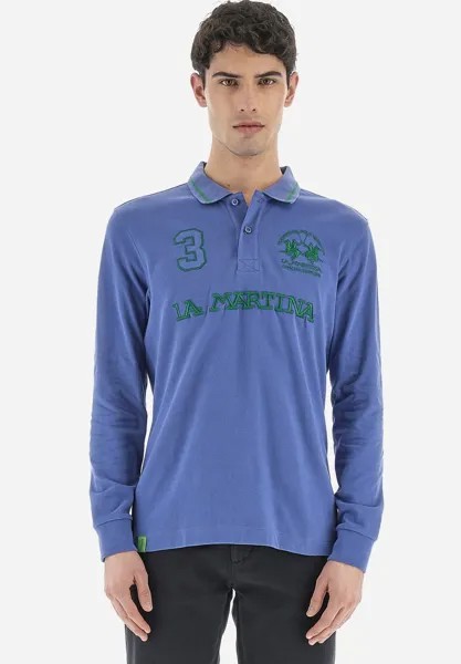 Поло Long-Sleeved Polo Shirt La Martina, цвет bijou blau amazon