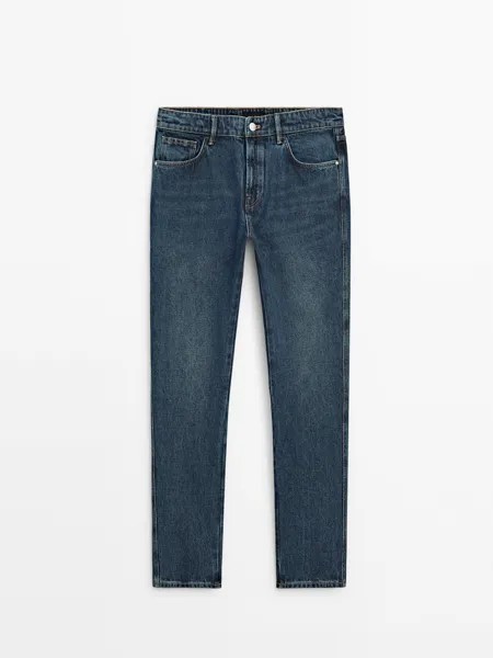 Джинсы зауженного кроя из 100% хлопка. Massimo Dutti, индиго