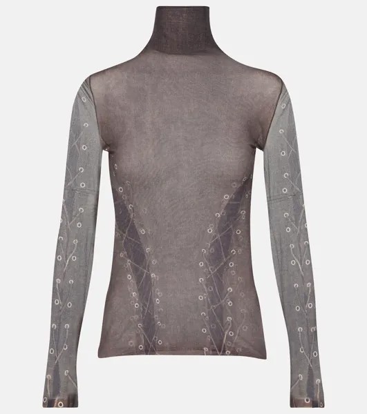 Водолазка с принтом trompe l'œil Acne Studios, коричневый