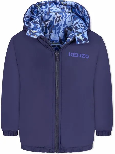 Kenzo Kids двусторонний пуховик с принтом