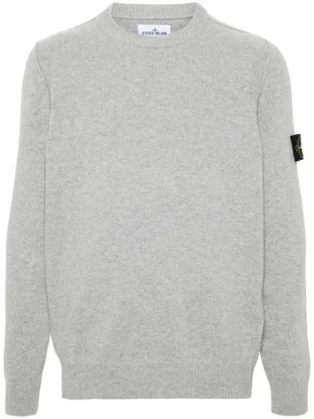 Stone Island вязаный джемпер с изображением компаса, серый