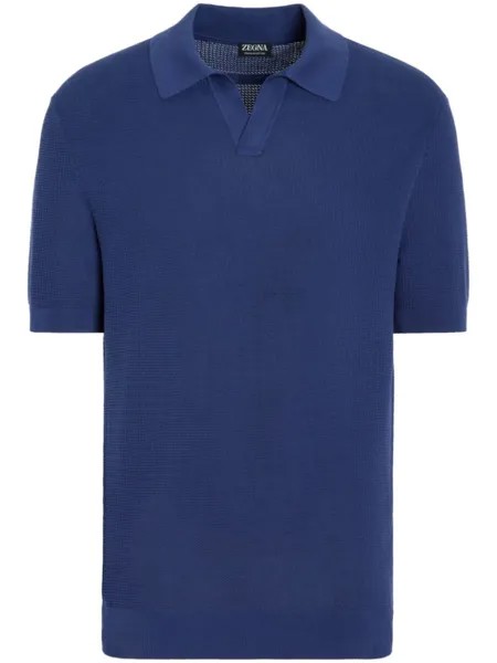 Фактурная рубашка поло Zegna, синий