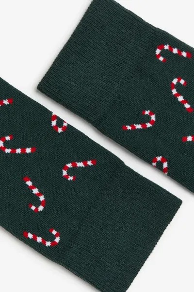 Носки жаккардовой вязки H&M, зеленый