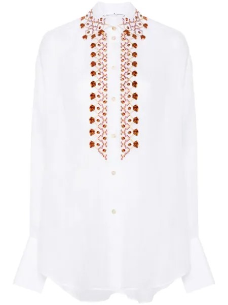 Ermanno Scervino рубашка с фактурной отделкой, белый