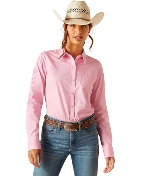 Рубашка Ariat Wrinkle Resist Team Kirby Stretch, цвет Prism Pink