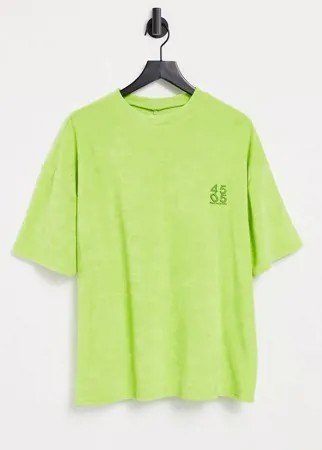 Махровая oversized-футболка в стиле унисекс с логотипом ASOS 4505-Зеленый цвет