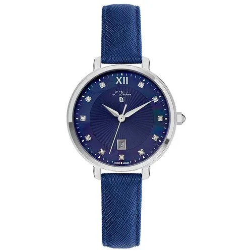 Наручные часы L'Duchen Quartz, синий, серебряный