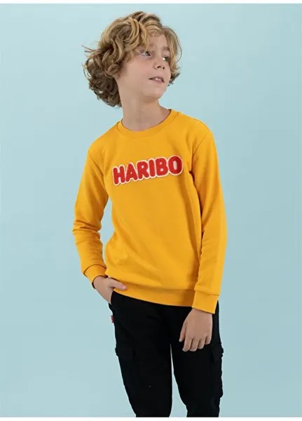 Толстовка с вышивкой горчичного цвета для девочек HRBTXT308 Haribo, оранжевый