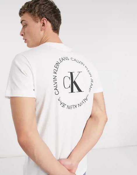 Белая футболка с логотипом на спине Calvin Klein Jeans-Белый