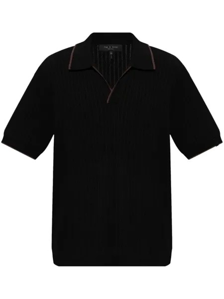 Rag & bone рубашка-поло Harbor с ажурной вязкой, черный