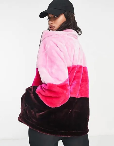 Розовая куртка-оверсайз UGG Elaina в стиле колор-блок.