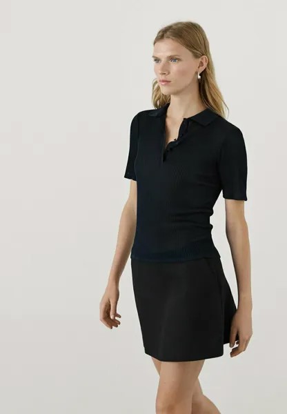 Рубашка поло Massimo Dutti, темно-синий