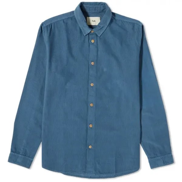 Вельветовая рубашка Folk Babycord, голубой