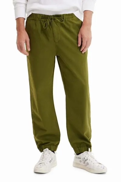 Брюки из хлопка Desigual, зеленый