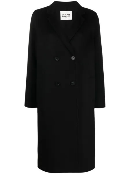 Claudie Pierlot однобортное пальто длины миди, черный