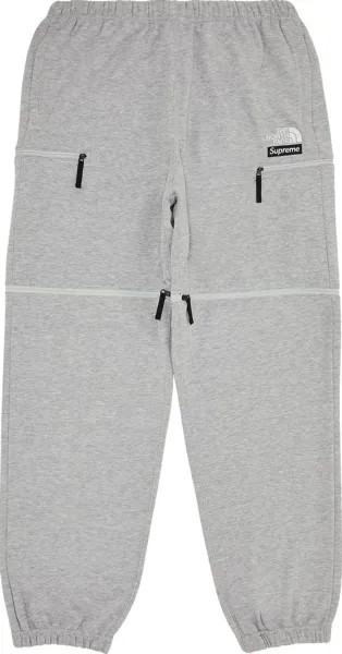 Спортивные брюки Supreme x The North Face Convertible Sweatpant 'Heather Grey', серый