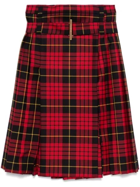 Alexander McQueen юбка миди в клетку тартан, красный