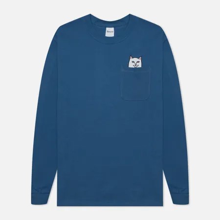 Мужской лонгслив RIPNDIP Lord Nermal Pocket, цвет синий, размер S