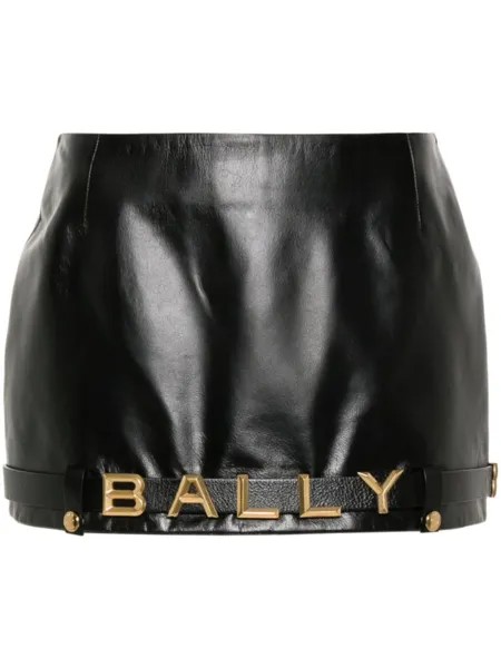 Bally юбка мини с поясом и логотипом, черный