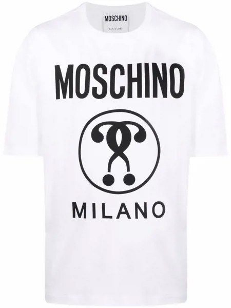 Moschino футболка с логотипом Double Question Mark