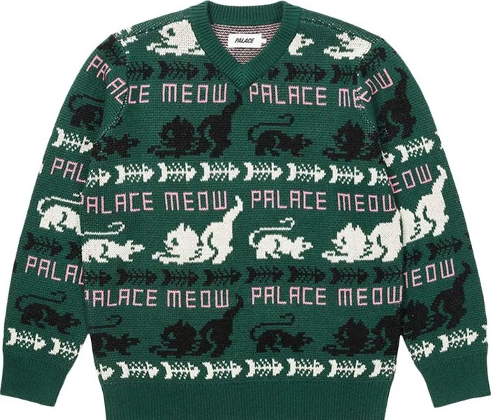 Джемпер Palace Meow Meow Knit 'Green', зеленый
