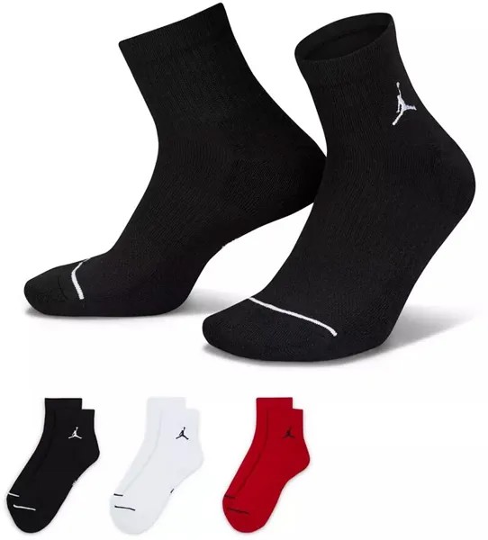 Носки Jordan Everyday до щиколотки — 3 шт., мультиколор