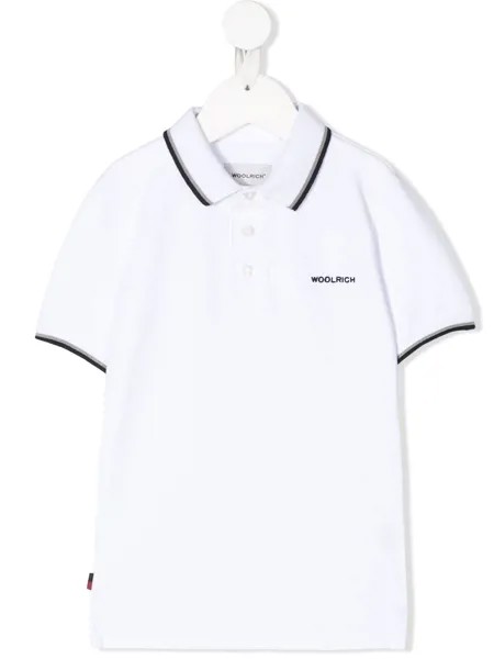 Woolrich Kids рубашка-поло с вышитым логотипом