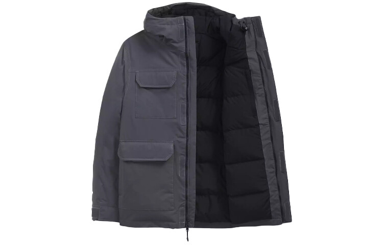 Пуховик мужской серый The North Face, серый