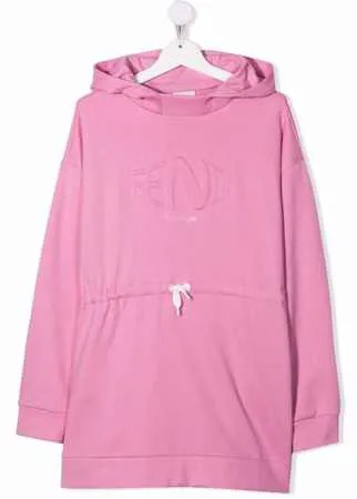 Fendi Kids худи с тисненым логотипом