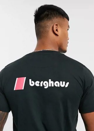 Черная футболка с логотипом на груди и спине Berghaus Heritage-Черный
