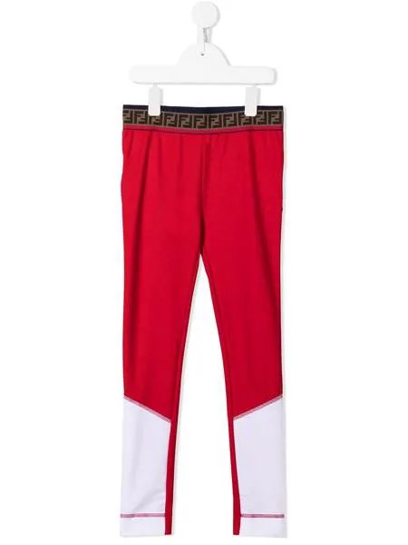 Fendi Kids легинсы с монограммой