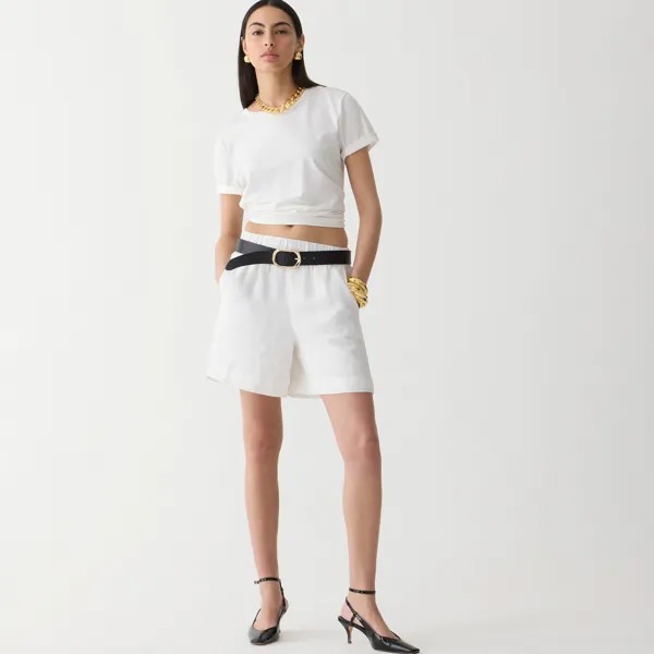 Длинные шорты-тропе из льна J.Crew, белый