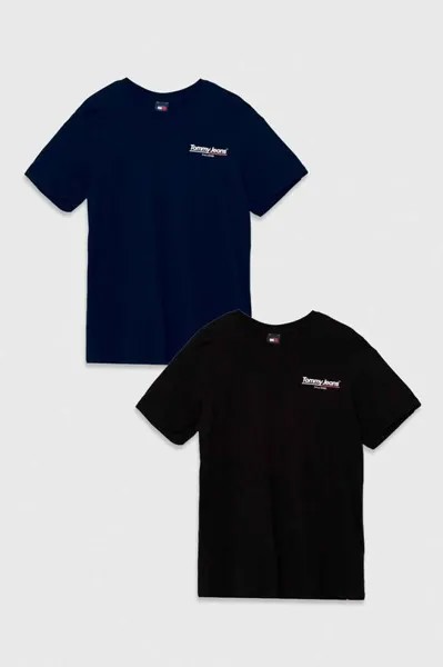 Хлопковые футболки, 2 пары Tommy Jeans, черный