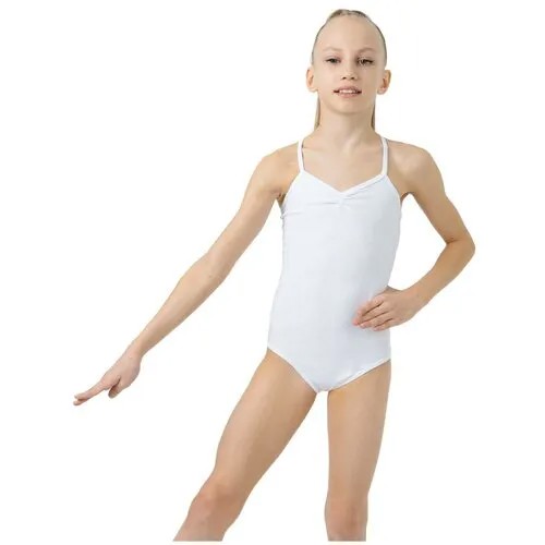 Купальник гимнастический Grace Dance, размер 40, белый