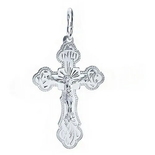 Крестик The Jeweller, серебро, 925 проба, родирование, серебристый