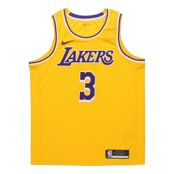 Футболка баскетбольная майка жилет nba sports sw fan edition 20 сезон los angeles lakers davis № 3 Nike, желтый