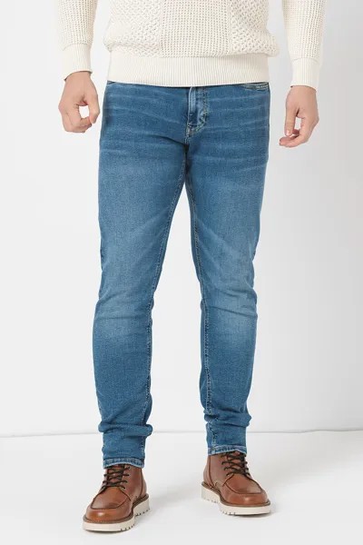 Джинсы на теле с потертым эффектом Esprit, синий