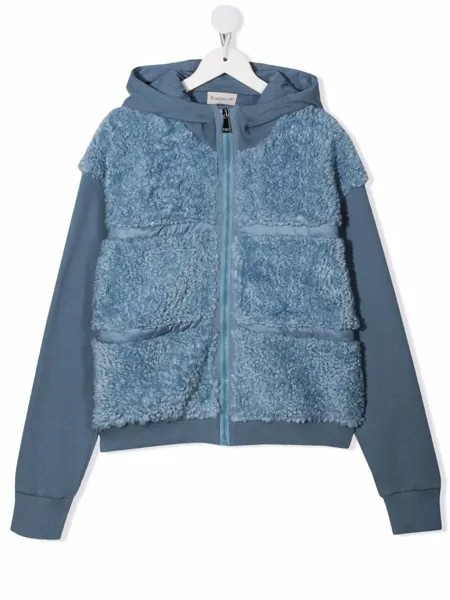 Moncler Enfant куртка из шерпы с капюшоном
