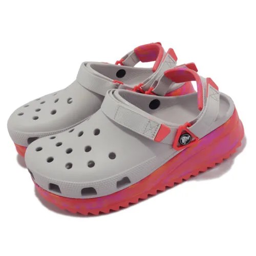 Мужские сандалии унисекс без шнурков Crocs Hiker Clog Atmosphere Multi Grey Red 206772-1FS