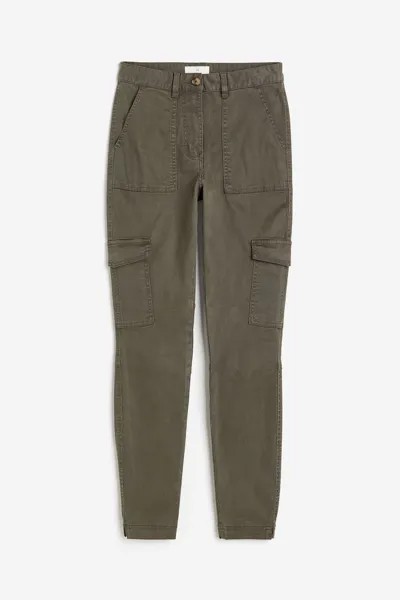 Брюки H&M Twill Cargo, хаки