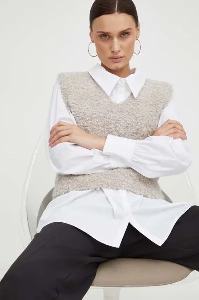 Шерстяной жилет от Malene Birger By Malene Birger, бежевый