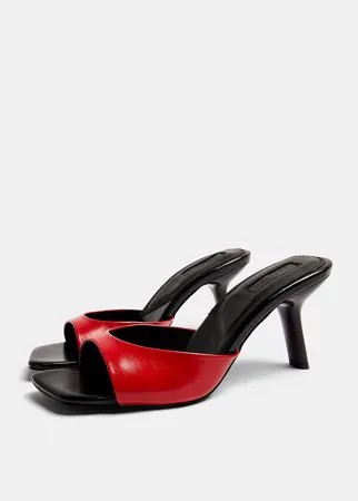 Красные мюли Topshop-Красный