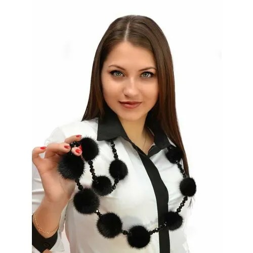 Бусы Венец, длина 120 см, черный