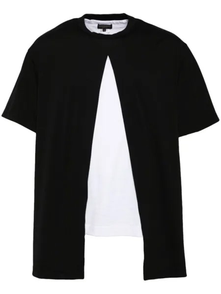 Comme des Garçons Homme Plus футболка в технике пэчворк, черный