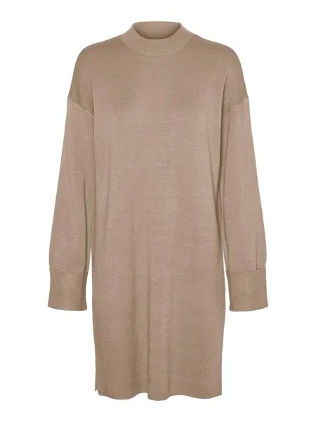 Вязаное платье Vero Moda GOLDNEEDLE, темно-бежевый
