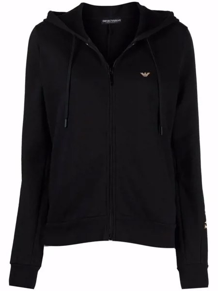 Emporio Armani logo-print sleeve hoodie