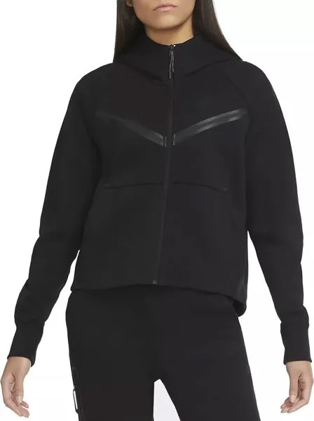 Женская худи Nike Sportswear Tech Fleece Windrunner с молнией во всю длину, черный
