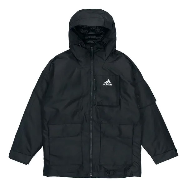 Пуховик adidas Logo Multiple Pockets Outdoor Sports Down Jacket Black, мультиколор