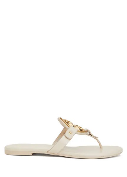 Женские кожаные тапочки Miller Tory Burch, бежевый